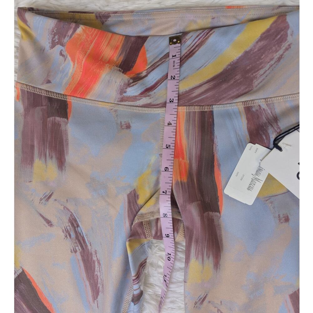 Alo Yoga Airbrush Capri Leggings Blue Orange Brown Size Medium - Picture 8 of 12